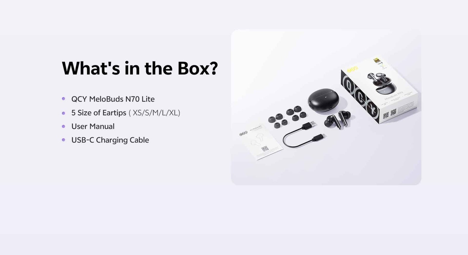 QCY MeloBuds N70i Lite ANC Earbuds