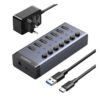 UGREEN 7-in-1 Hub – 7 USB 3.0 ports with switches and power adapter